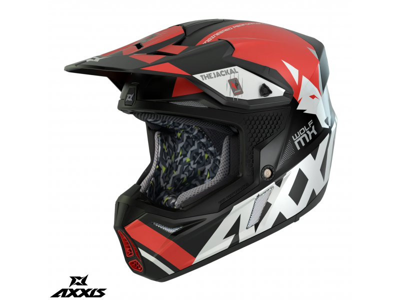 Casca off road motociclete Axxis model Wolf Jackal B5 rosu lucios Casca off road motociclete Axxis model Wolf Jackal B5 rosu lucios
