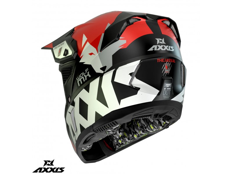 Casca off road motociclete Axxis model Wolf Jackal B5 rosu lucios Casca off road motociclete Axxis model Wolf Jackal B5 rosu lucios