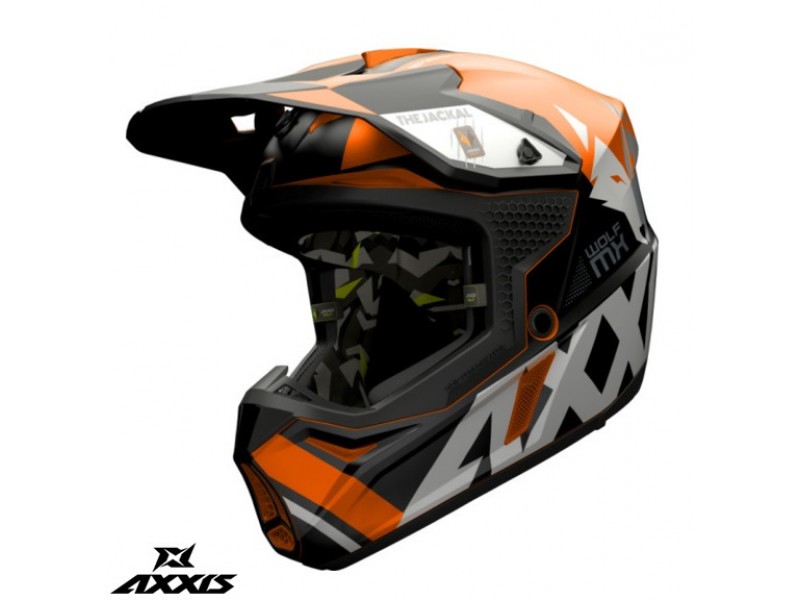 Casca off road motociclete Axxis model Wolf Jackal B14 portocaliu fluor mat Casca off road motociclete Axxis model Wolf Jackal B14 portocaliu fluor mat