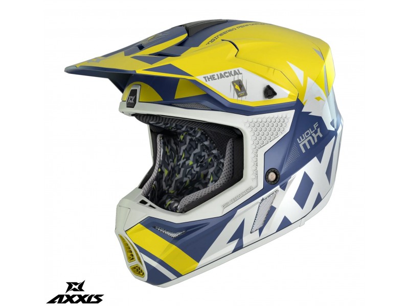 Casca off road motociclete Axxis model Wolf Jackal A3 galben mat Casca off road motociclete Axxis model Wolf Jackal A3 galben mat