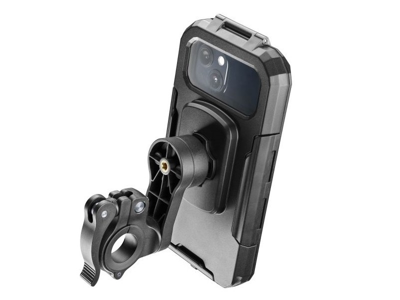 Suport telefon Interphone model Quiklox Armor Pro - carcasa universala - montaj pe ghidon - waterproof - diagonala maxima smartphone: 6.5 inch