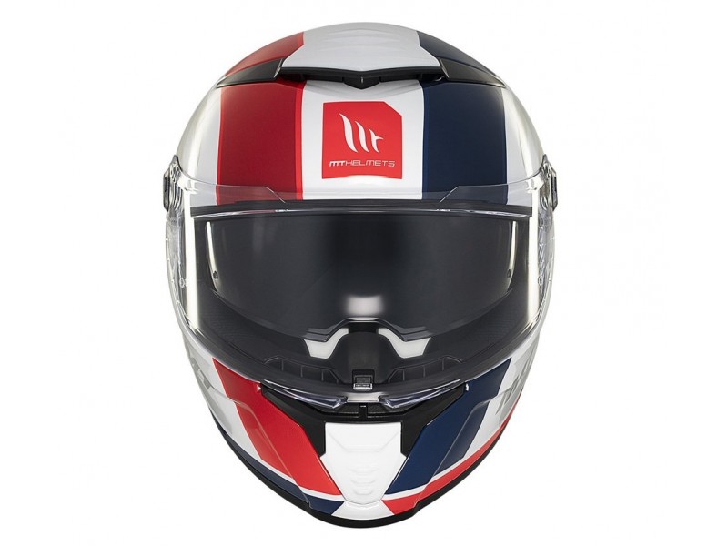 Casca integrala MT Thunder 4 SV Treads C7 alb/rosu/albastru lucios (ochelari soare integrati)