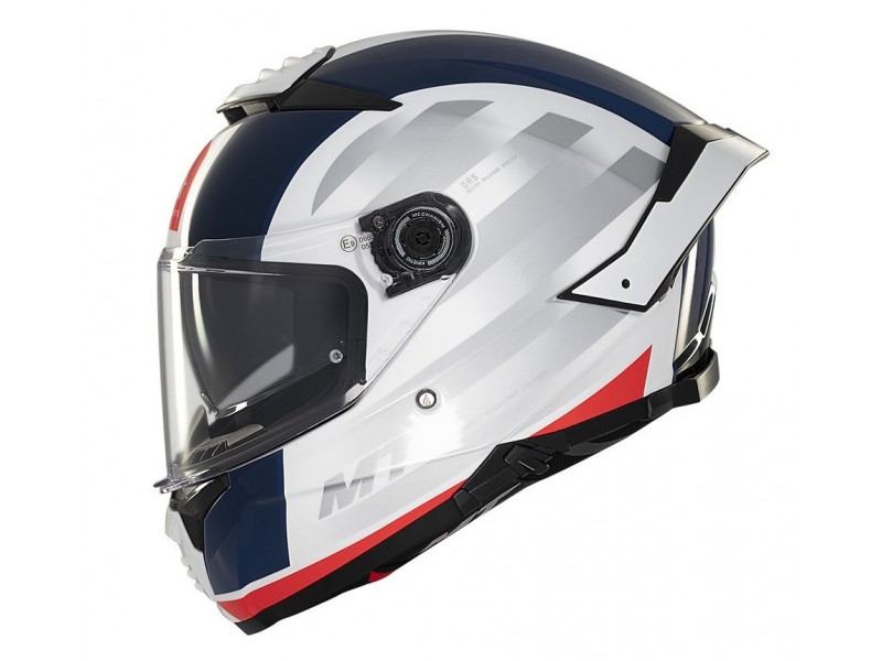 Casca integrala MT Thunder 4 SV Treads C7 alb/rosu/albastru lucios (ochelari soare integrati)