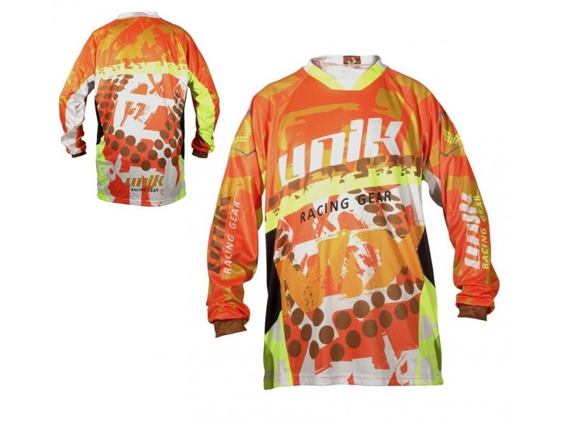 Tricou bluza cross enduro Unik Racing model MX01 culoare portocaliu fluor 