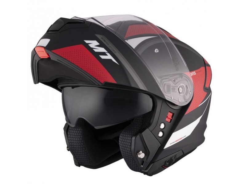 Casca modulabila MT Genesis SV Cave A5 rosu mat Pinlock ready - omologare noua ECE 22.06