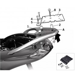 Portbagaj metalic spate Piaggio Fly (14-18) 4T AC 50cc  - Fly 125 (13-16) 4T 3V AC 125cc (culoare: negru) Portbagaj metalic spate Piaggio Fly (14-18) 4T AC 50cc  - Fly 125 (13-16) 4T 3V AC 125cc (culoare: negru)