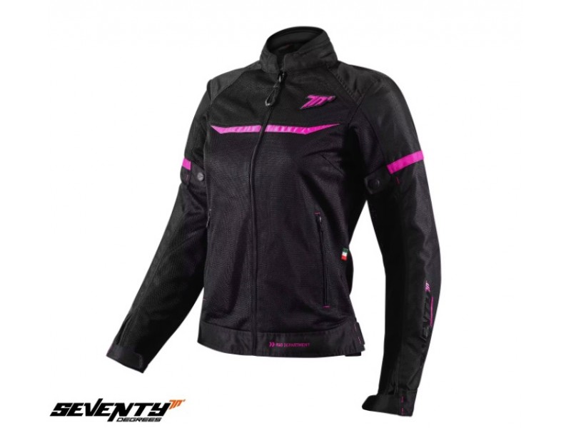 Geaca (jacheta) femei Racing vara Seventy model SD-JR30.2 Mojave culoare: negru/fuchsia (roz)