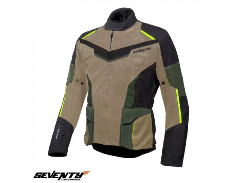 Geaca (jacheta) motociclete barbati Touring Seventy vara model SD-JT70 Atacama culoare: nisipiu/verde/galben fluor Geaca (jacheta) motociclete barbati Touring Seventy vara model SD-JT70 Atacama culoare: nisipiu/verde/galben fluor