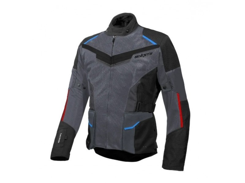 Geaca (jacheta) motociclete barbati Touring Seventy vara model SD-JT70 Atacama culoare: gri/albastru/rosu