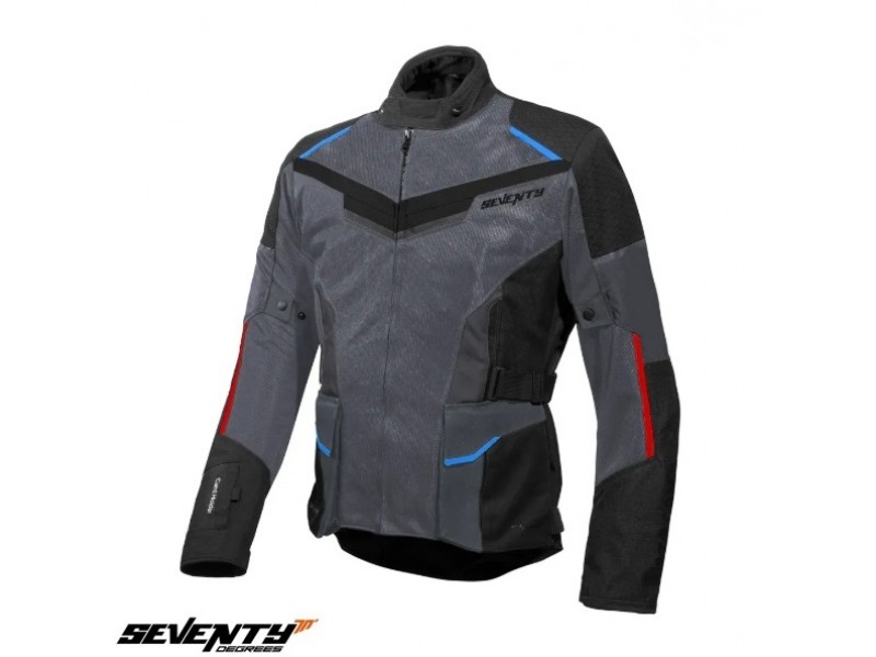 Geaca (jacheta) motociclete barbati Touring Seventy vara model SD-JT70 Atacama culoare: gri/albastru/rosu