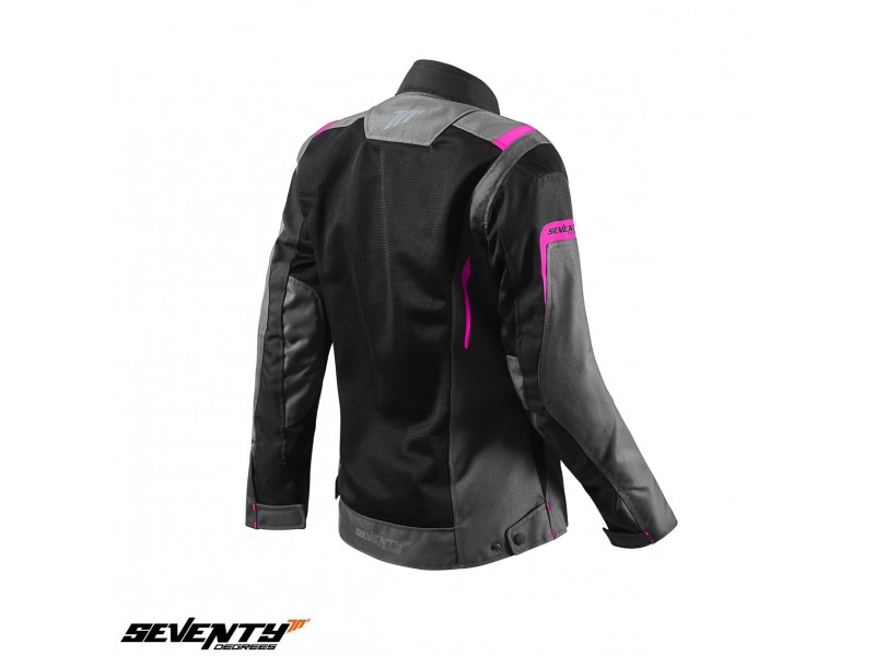 Geaca (jacheta) motociclete femei Touring Seventy vara model SD-JT68 Sahara culoare: gri/fuchsia (roz)