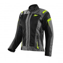 Geaca (jacheta) motociclete femei Touring Seventy vara model SD-JT68 Sahara culoare: gri/galben fluor