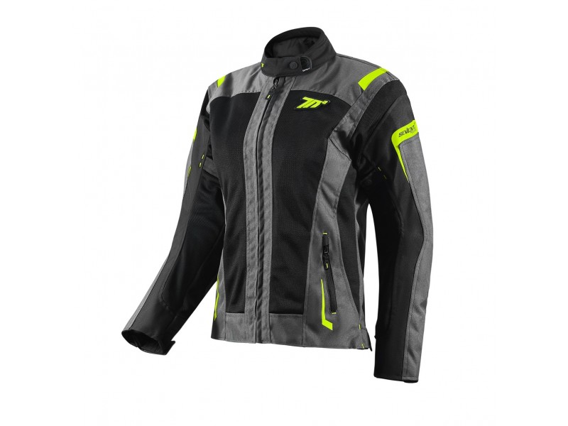 Geaca (jacheta) motociclete femei Touring Seventy vara model SD-JT68 Sahara culoare: gri/galben fluor