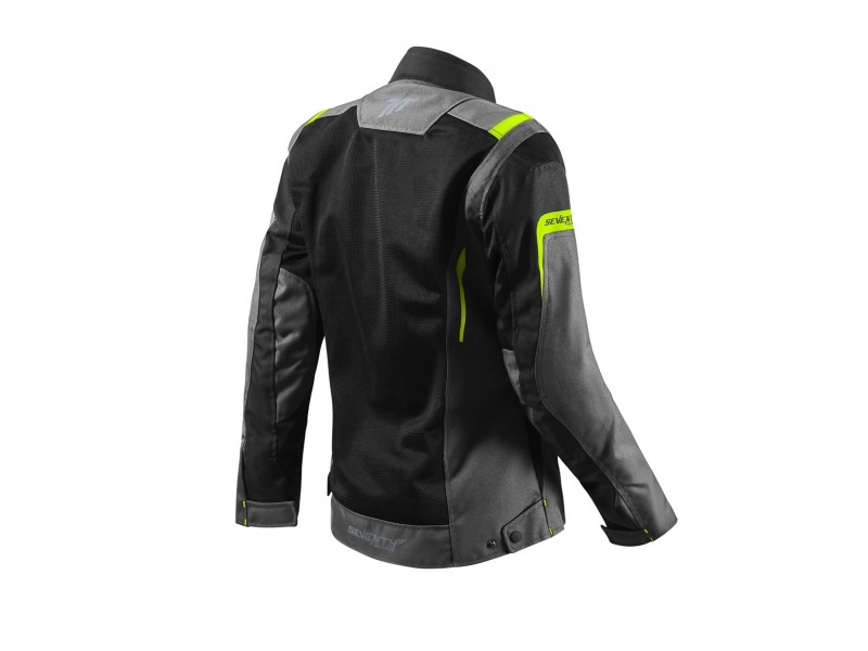 Geaca (jacheta) motociclete femei Touring Seventy vara model SD-JT68 Sahara culoare: gri/galben fluor