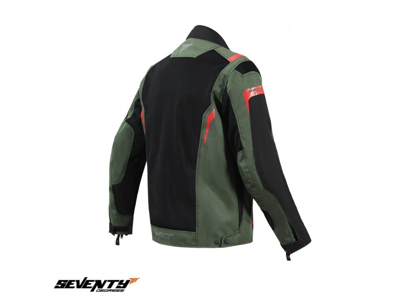 Geaca (jacheta) motociclete barbati Touring Seventy vara model SD-JT66 Sahara culoare: verde military/rosu Geaca (jacheta) motociclete barbati Touring Seventy vara model SD-JT66 Sahara culoare: verde military/rosu