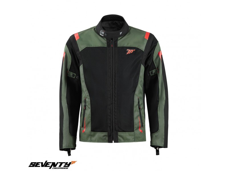 Geaca (jacheta) motociclete barbati Touring Seventy vara model SD-JT66 Sahara culoare: verde military/rosu Geaca (jacheta) motociclete barbati Touring Seventy vara model SD-JT66 Sahara culoare: verde military/rosu