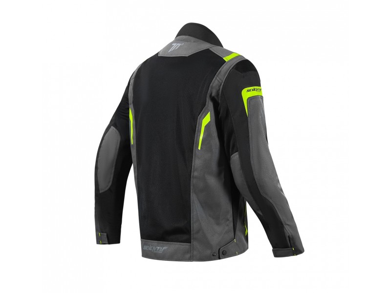 Geaca (jacheta) motociclete barbati Touring Seventy vara model SD-JT66 Sahara culoare: gri/galben fluor