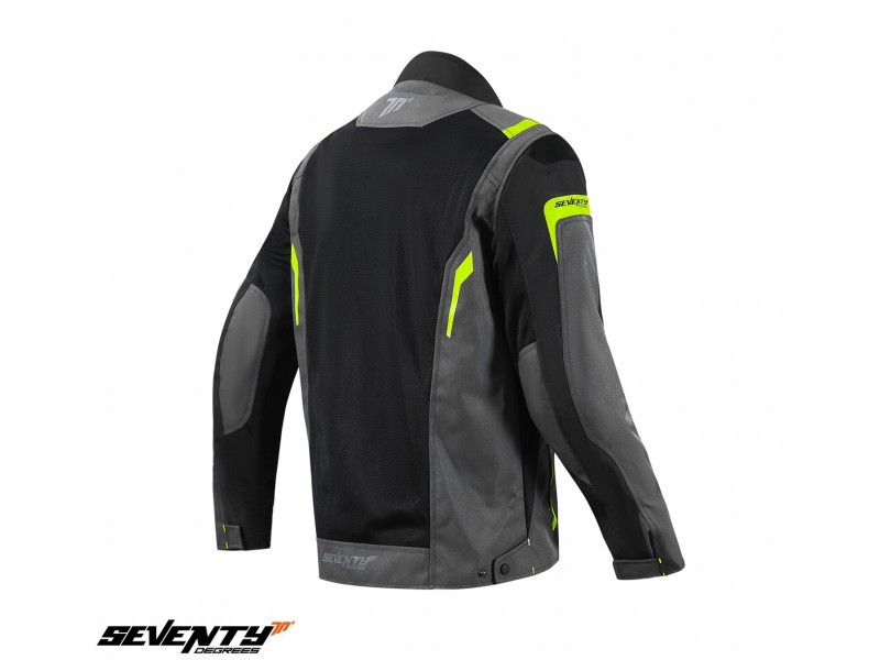 Geaca (jacheta) motociclete barbati Touring Seventy vara model SD-JT66 Sahara culoare: gri/galben fluor