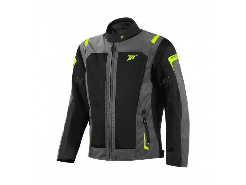 Geaca (jacheta) motociclete barbati Touring Seventy vara model SD-JT66 Sahara culoare: gri/galben fluor