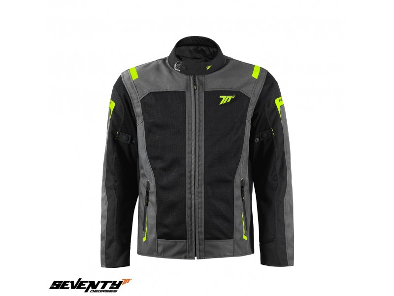 Geaca (jacheta) motociclete barbati Touring Seventy vara model SD-JT66 Sahara culoare: gri/galben fluor