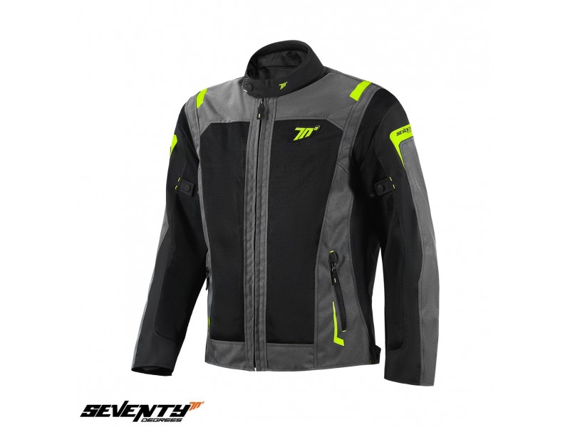 Geaca (jacheta) motociclete barbati Touring Seventy vara model SD-JT66 Sahara culoare: gri/galben fluor