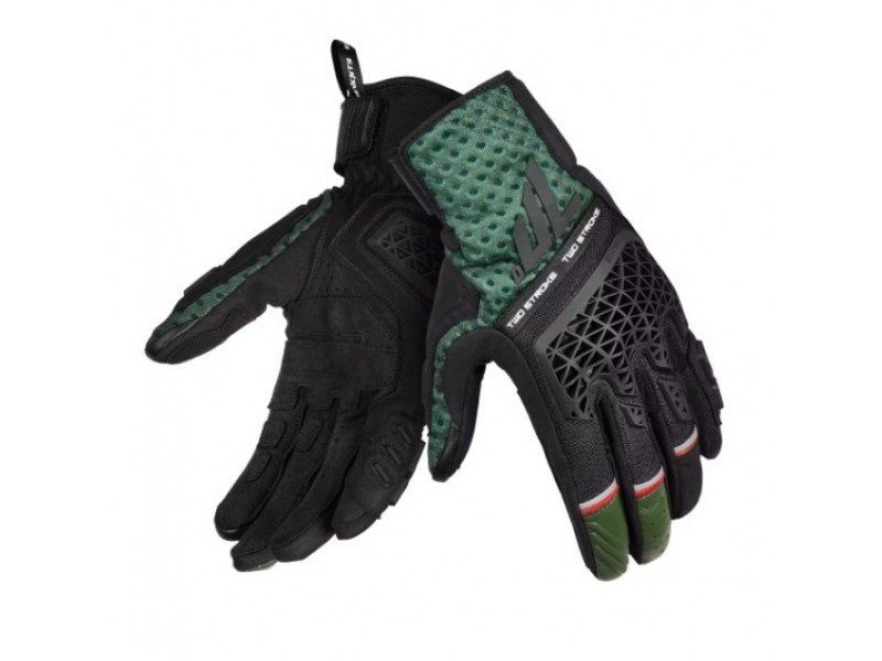 Manusi barbati Naked/Adventure vara Seventy model SD-N60 Two Stroke culoare: negru/verde/rosu - degete tactile