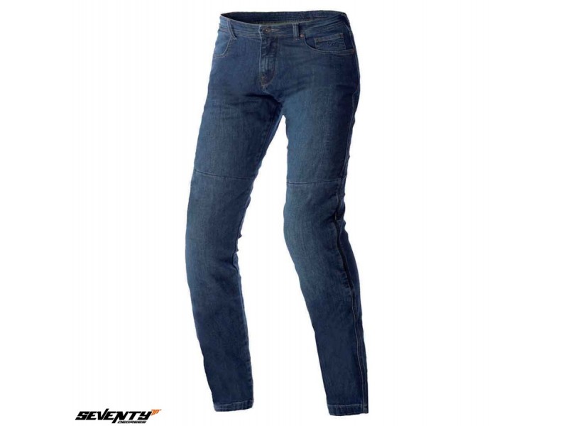 Blugi (jeans) moto barbati Seventy model SD-PJ14 tip Slim fit culoare: albastru - Clasa AA