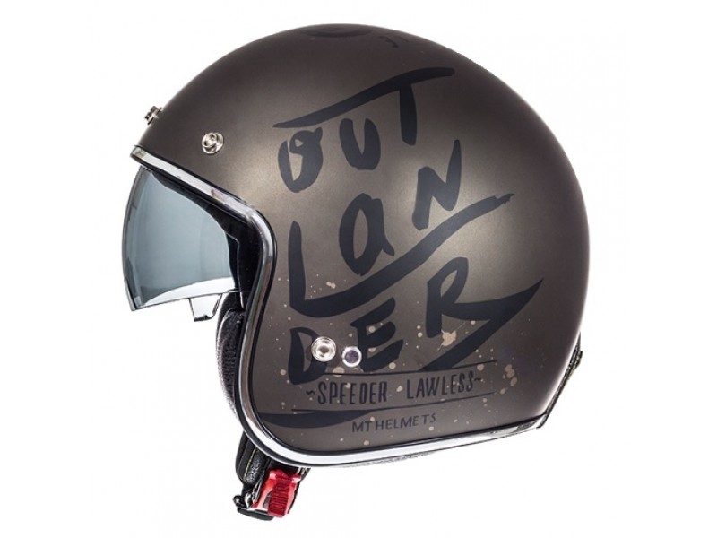 Casca open face motociclete MT Le Mans SV Outlander maro metalic/negru mat (ochelari soare integrati)