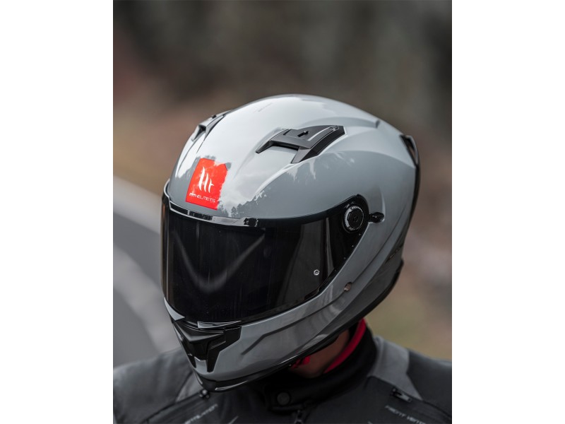 Casca integrala MT Braker SV A12 gri lucios (ochelari soare integrati) - tip viziera: MT-V-28B