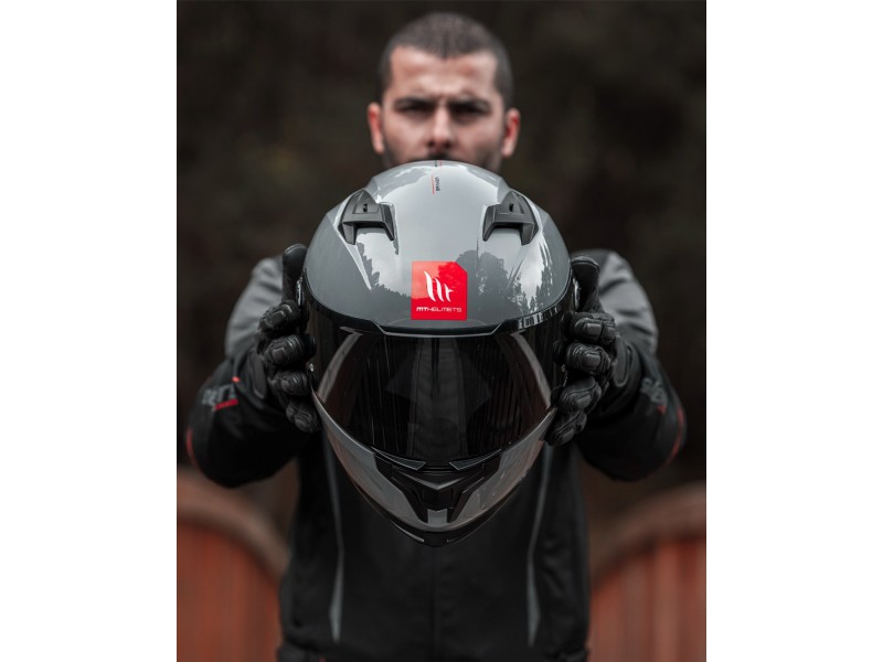 Casca integrala MT Braker SV A12 gri lucios (ochelari soare integrati) - tip viziera: MT-V-28B