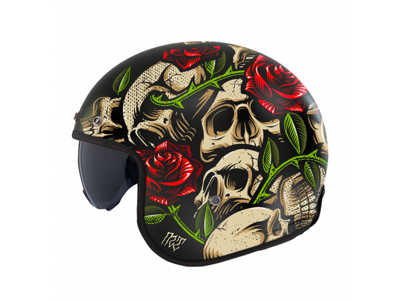 Casca open face motociclete MT Le Mans 2 S SV Breakout B9 rosu lucios (ochelari soare integrati) - omologare noua ECE 22.06