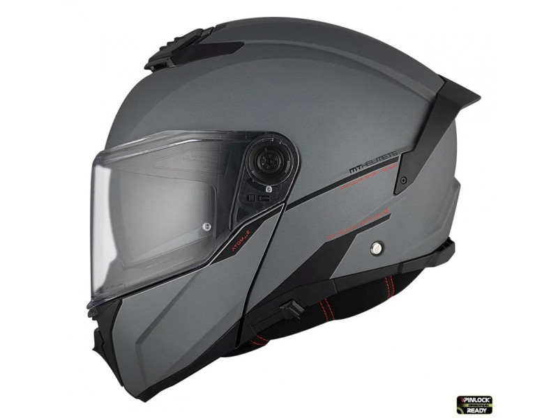 Casca modulabila MT Atom 2 SV A2 titanium mat (ochelari soare integrati) Pinlock Ready - tip viziera: MT-V-35