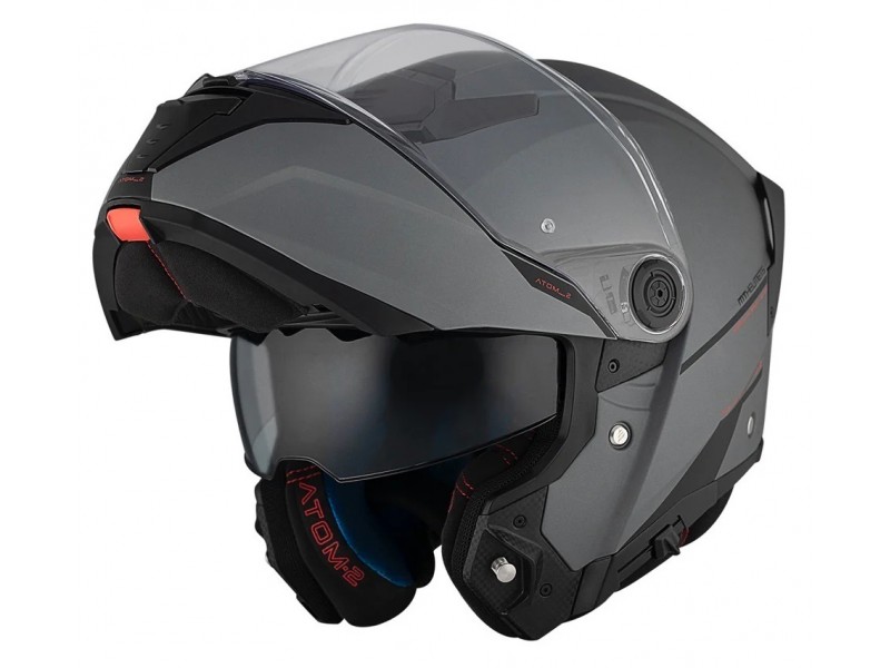 Casca modulabila MT Atom 2 SV A2 titanium mat (ochelari soare integrati) Pinlock Ready - tip viziera: MT-V-35