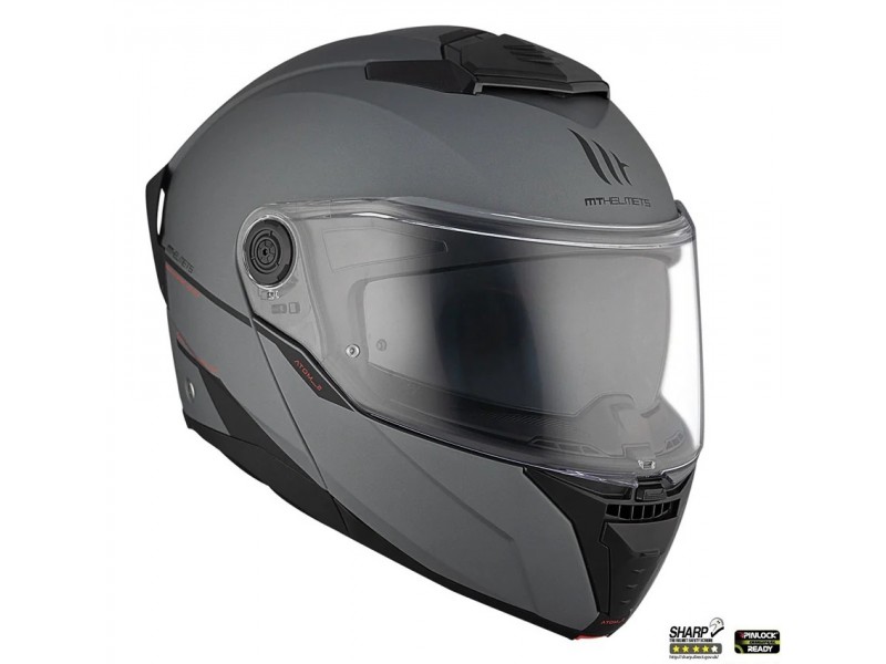 Casca modulabila MT Atom 2 SV A2 titanium mat (ochelari soare integrati) Pinlock Ready - tip viziera: MT-V-35