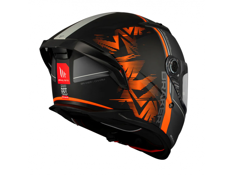Casca integrala MT Braker SV Charm B4 negru/portocaliu mat (ochelari soare integrati) - tip viziera: MT-V-28B