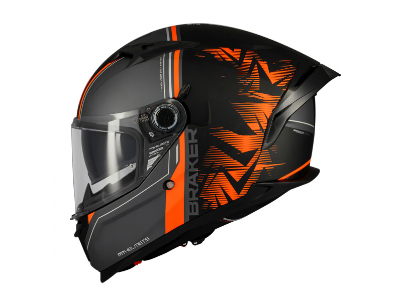 Casca integrala MT Braker SV Charm B4 negru/portocaliu mat (ochelari soare integrati) - tip viziera: MT-V-28B