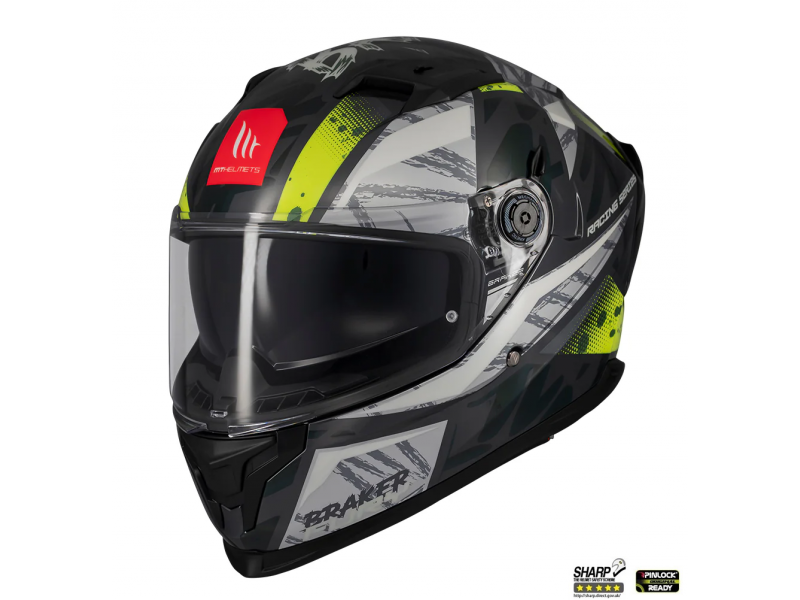 Casca integrala MT Braker SV Fury C6 gri/galben lucios (ochelari soare integrati) - tip viziera: MT-V-28B Casca integrala MT Braker SV Fury C6 gri/galben lucios (ochelari soare integrati) - tip viziera: MT-V-28B