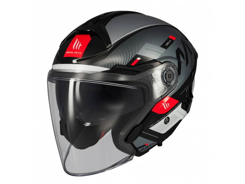 Casca open face motociclete MT Cosmo SV Silence B2 negru/gri lucios (ochelari soare integrati)