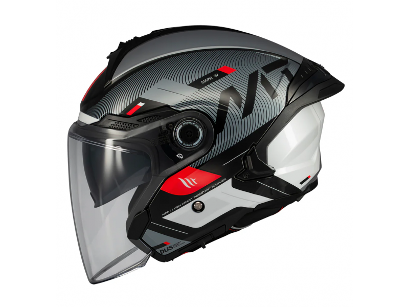 Casca open face motociclete MT Cosmo SV Silence B2 negru/gri lucios (ochelari soare integrati)