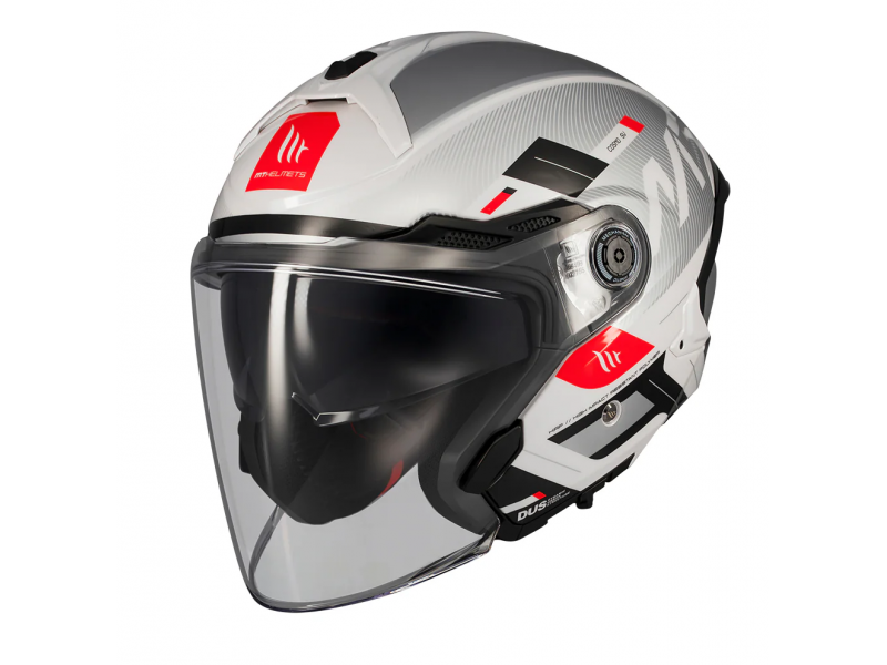 Casca open face motociclete MT Cosmo SV Silence A2 gri lucios (ochelari soare integrati)