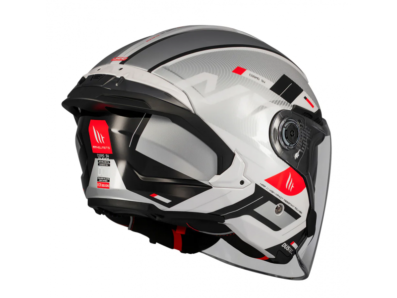 Casca open face motociclete MT Cosmo SV Silence A2 gri lucios (ochelari soare integrati)