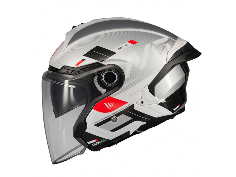 Casca open face motociclete MT Cosmo SV Silence A2 gri lucios (ochelari soare integrati)