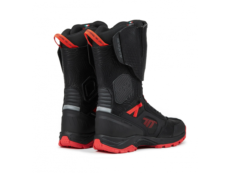 Ghete (cizme) moto Adventure (Touring) Unisex Seventy model SD-BA6 Stelvio culoare: negru/rosu