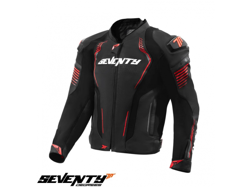 Geaca (jacheta) motociclete barbati Racing Seventy all season/iarna model SD-JL24 Spoiler culoare: negru/rosu