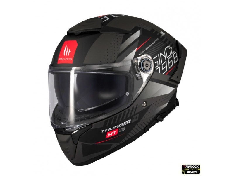 Casca integrala MT Thunder 4 SV Luminence D1 negru/gri mat (ochelari soare integrati) - tip viziera: MT-V-28B