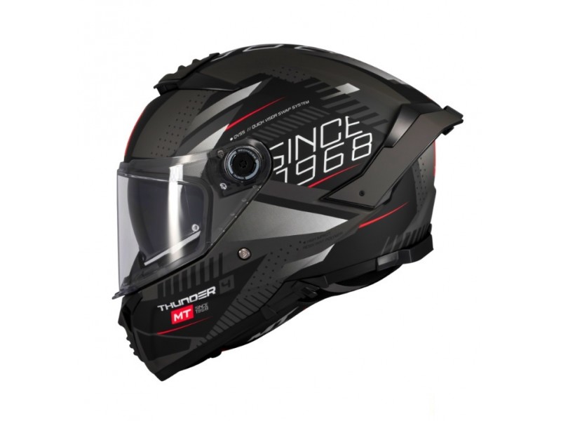 Casca integrala MT Thunder 4 SV Luminence D1 negru/gri mat (ochelari soare integrati) - tip viziera: MT-V-28B
