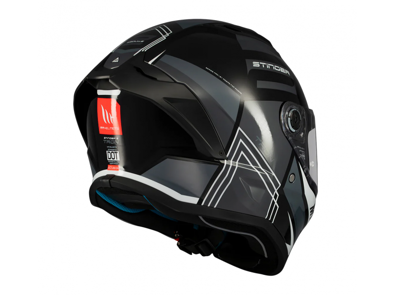 Casca integrala MT Stinger 2 Tron B12 negru/gri lucios - tip viziera: MT-V-28B