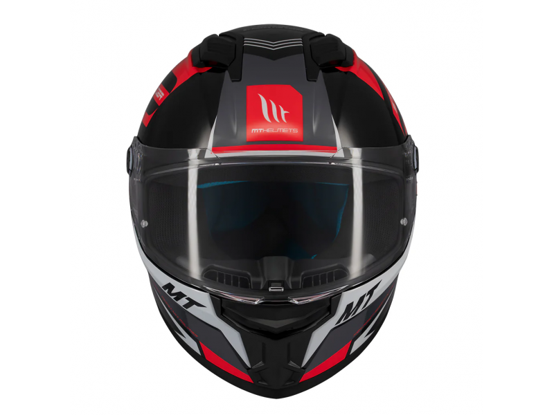 Casca integrala MT Stinger 2 Tron B15 negru/rosu lucios - tip viziera: MT-V-28B