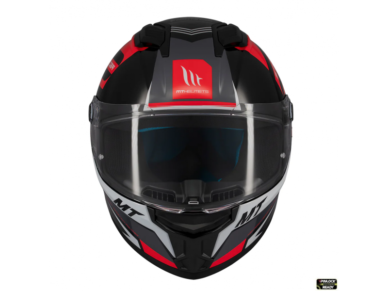 Casca integrala MT Stinger 2 Tron B15 negru/rosu lucios - tip viziera: MT-V-28B