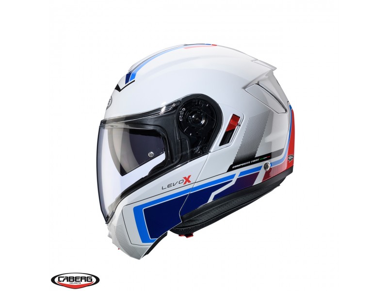 Casca modulabila (flip-up) Caberg model Levo X Elite O5 alb/albastru/rosu lucios Pinlock ready - lentila Pinlock inclusa (fibra de sticla) Casca modulabila (flip-up) Caberg model Levo X Elite O5 alb/albastru/rosu lucios Pinlock ready - lentila Pinlock inclusa (fibra de sticla)
